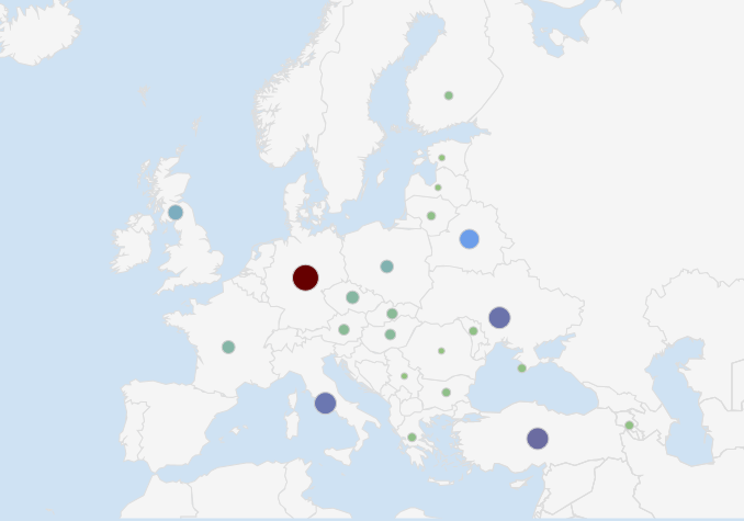 продажа газа в страны Европы в 2013 году